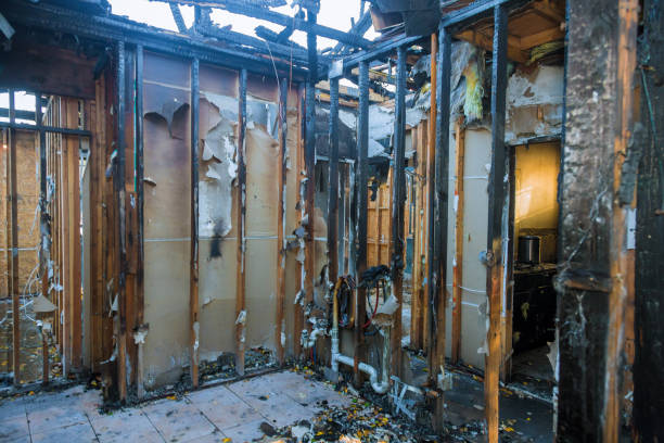 Professional Emergency Fire Damage Restoration technician working in Fallston, MD
